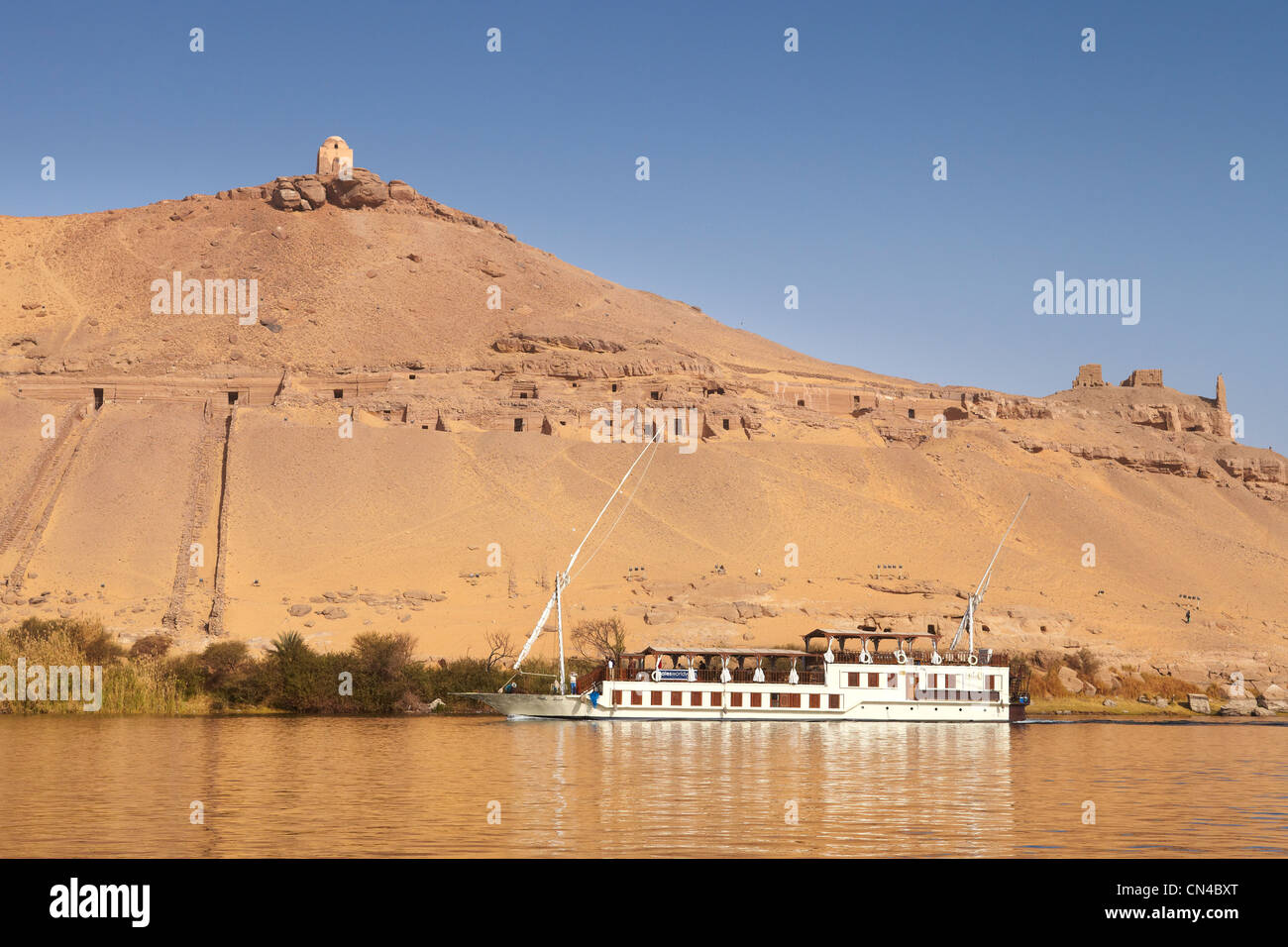 Egitto - Nilo vicino a Aswan, paesaggio, Egitto Foto Stock