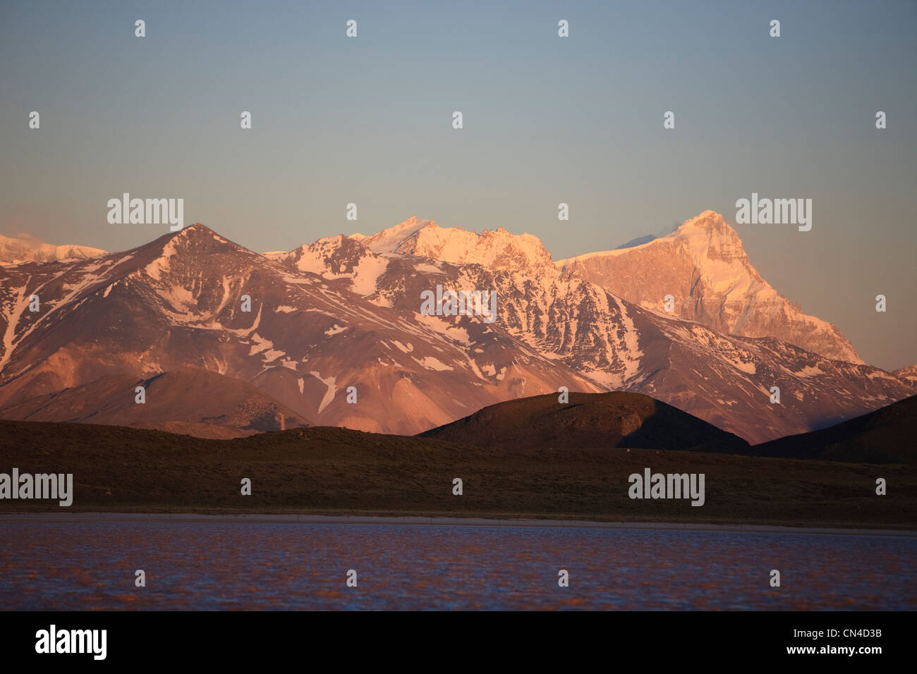 Argentina, Patagonia, Santa Cruz provincia, Perito Moreno national park, il picco di San Lorenzo a sunrise Foto Stock