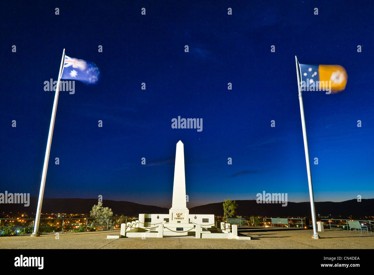 Australia, Territorio del Nord, Alice Springs, Anzac Hill Lookout (Australia e Nuova Zelanda Esercito) Foto Stock