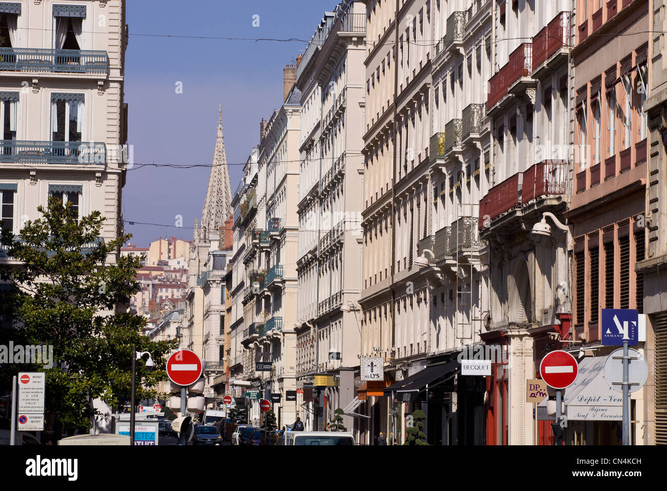 Francia, Rhone, Lione Presqu'ile (penisola), Rue de Brest (Brest street) Foto Stock