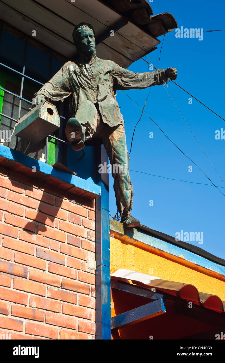 La Colombia, Cundinamarca Dipartimento, Bogotà, La Candelaria District, scultura da Jorge Olave Foto Stock