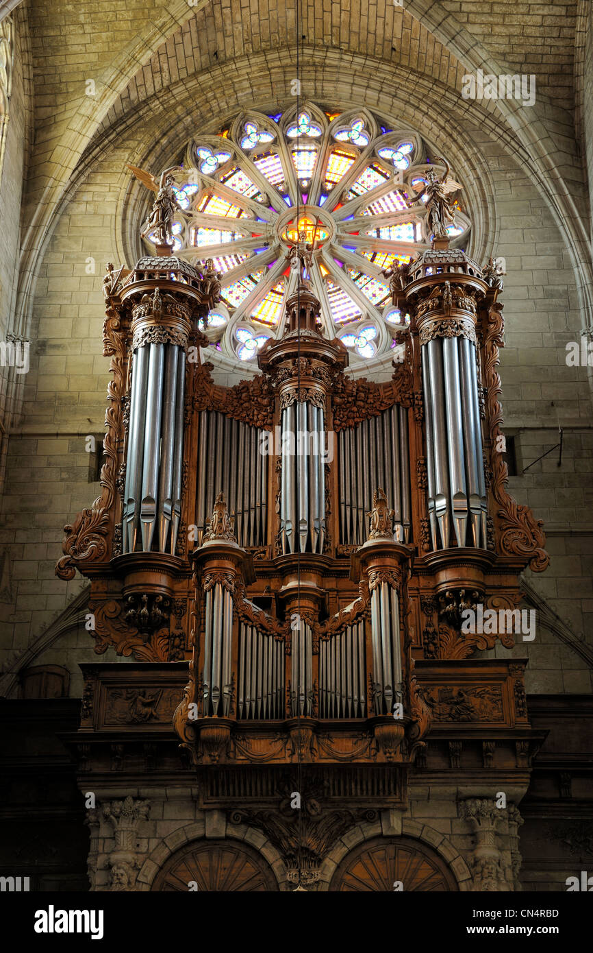 Francia, Herault, Beziers, St Nazaire Cathedral, l'organo Foto Stock