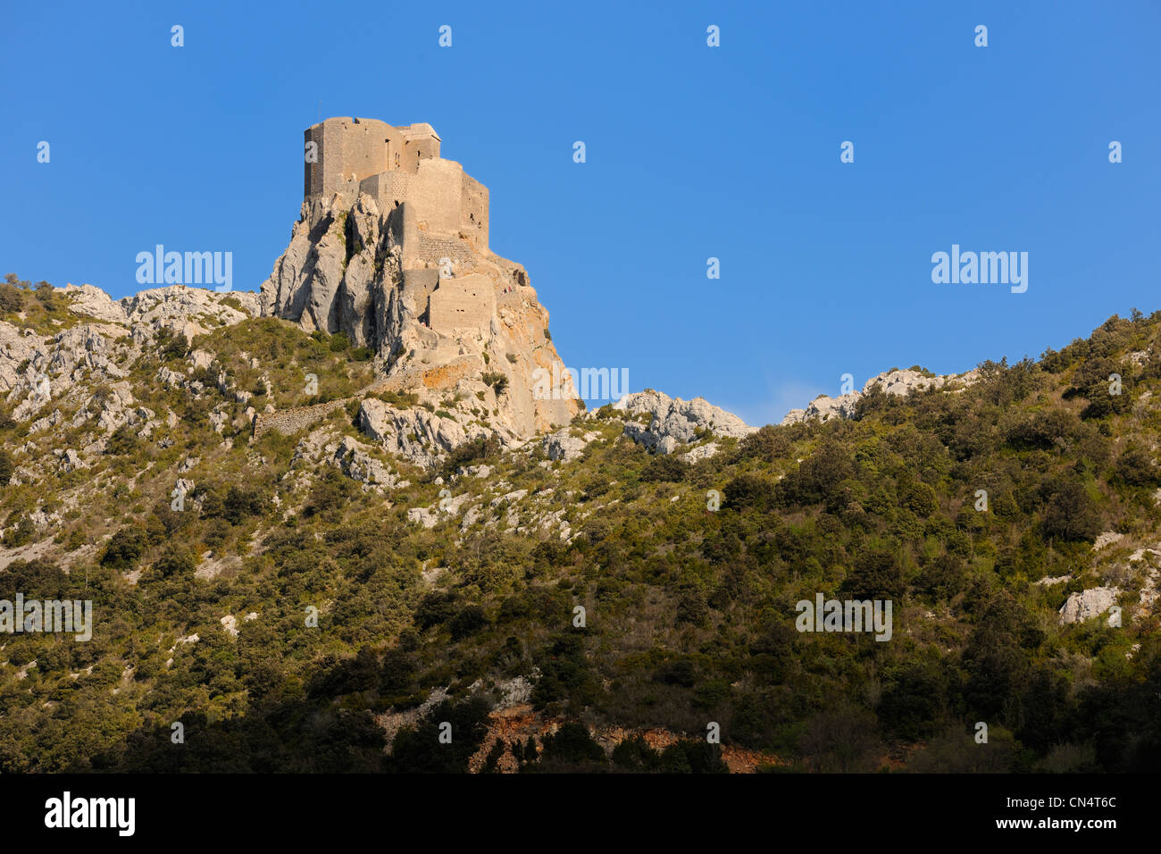 Francia, Aude, castello cataro di Queribus Foto Stock