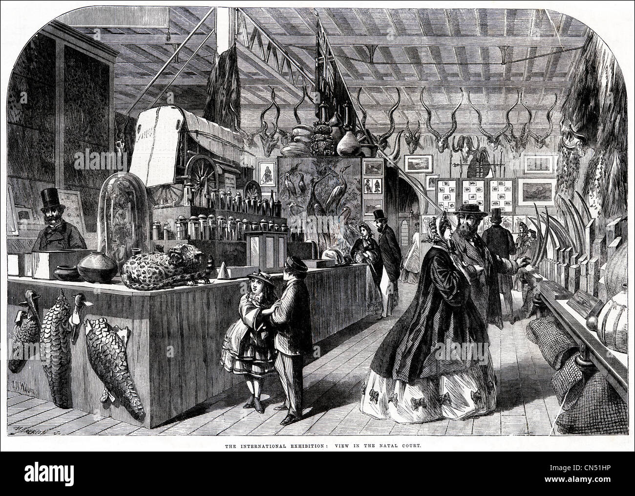 Natal corte al salone internazionale di South Kensington Londra, Inghilterra. Incisione Vittoriano datato 5 luglio 1862 Foto Stock