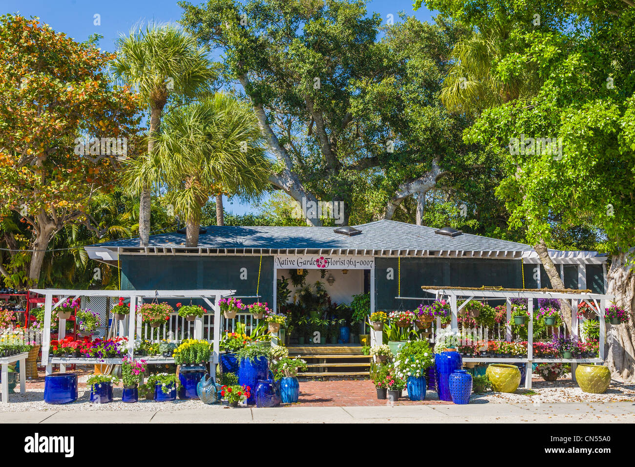 Fioraio negozio giardino in Boca Grande su Gasparilla Island Florida Foto Stock