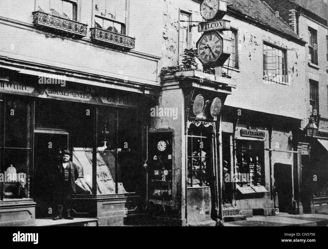 Storico negozio facciate, Lichfield Street, Wolverhampton, c 1870. Foto Stock