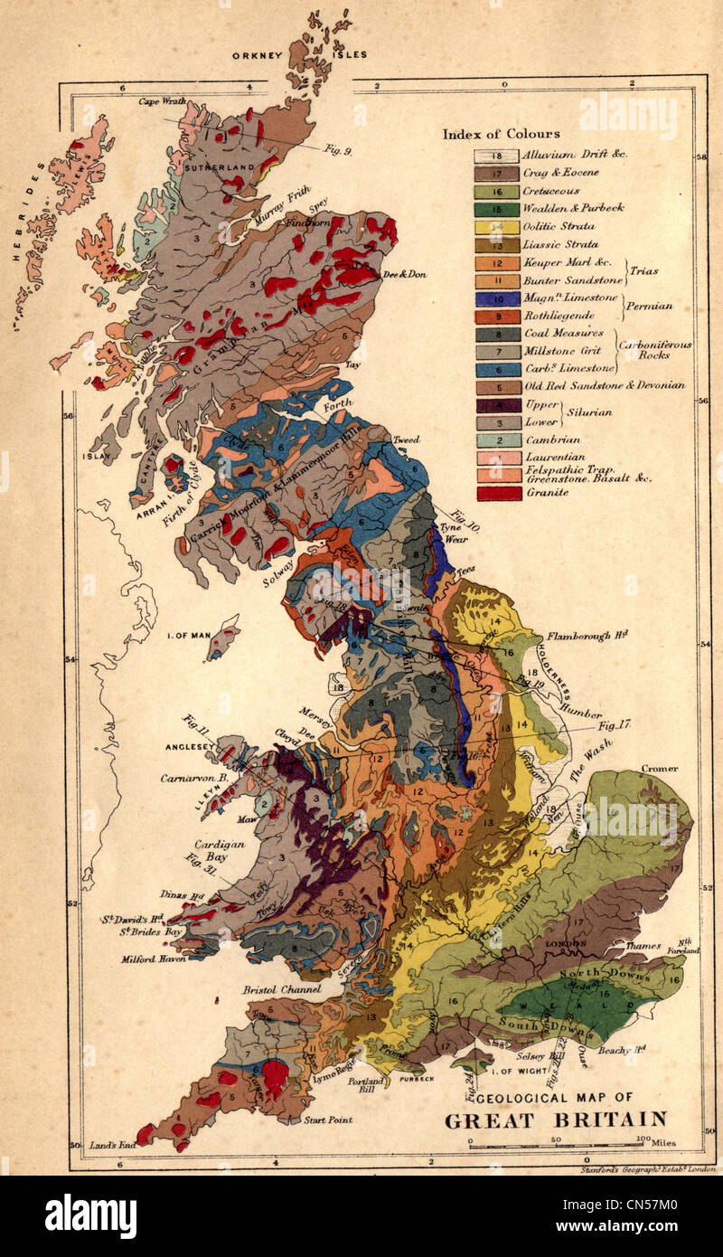 Vecchia mappa Foto Stock