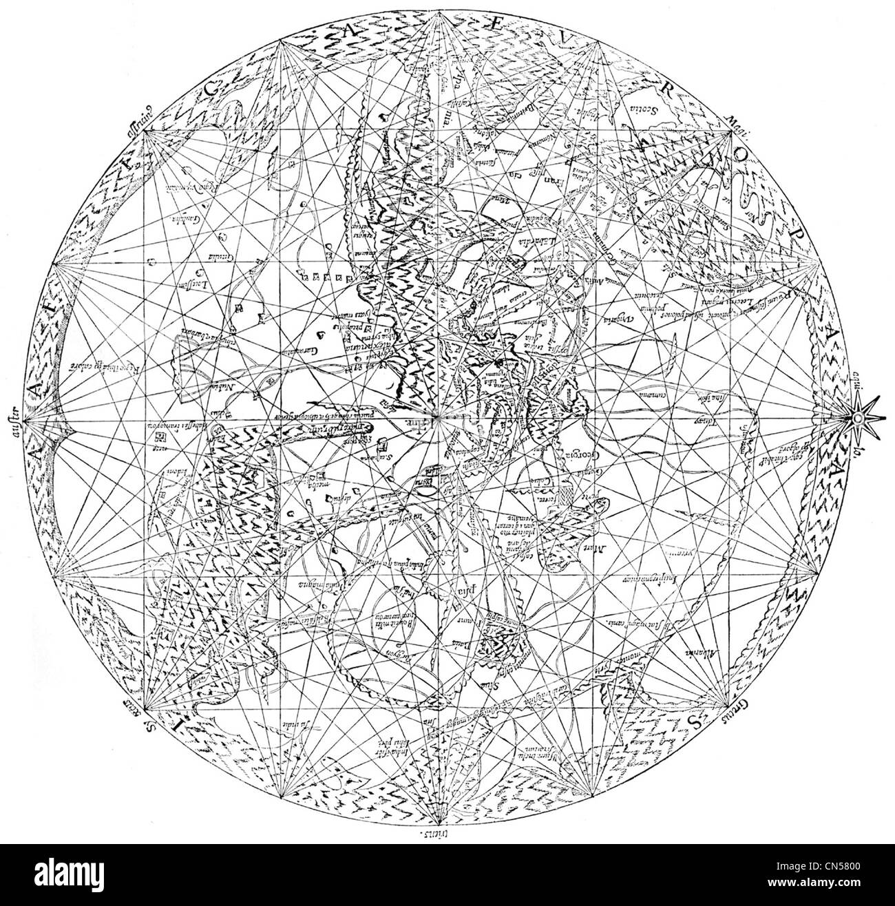 Vecchia mappa Foto Stock