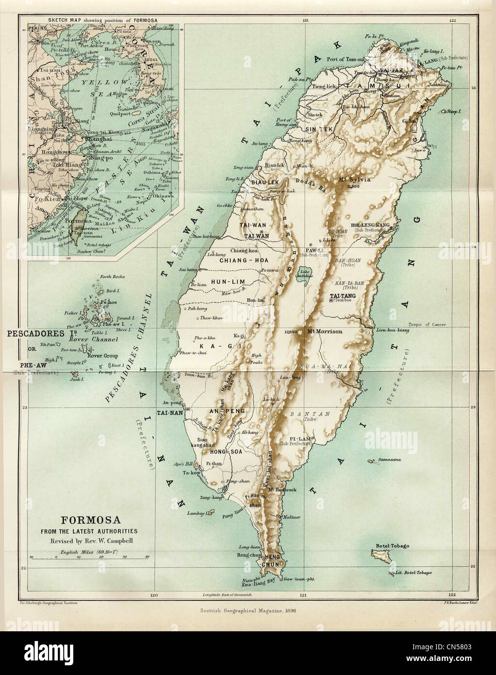 Vecchia mappa Foto Stock