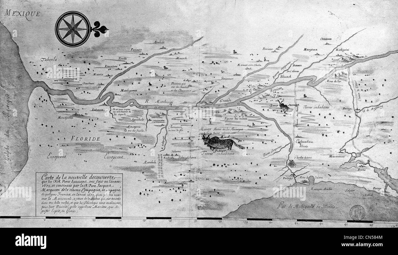 Vecchia mappa Foto Stock