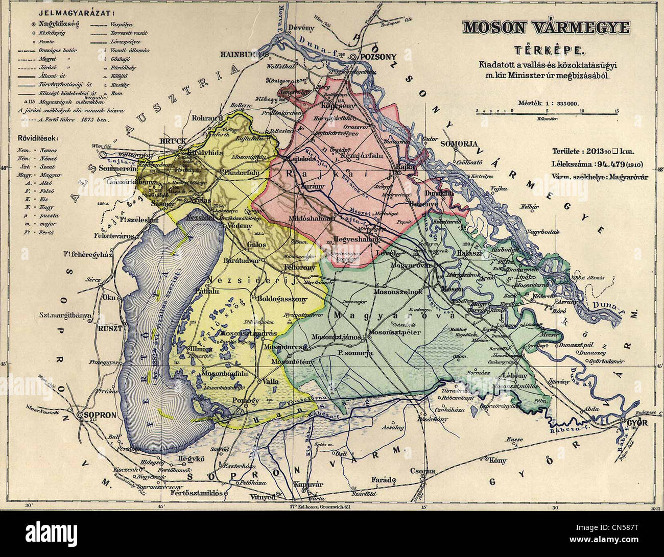 Vecchia mappa Foto Stock