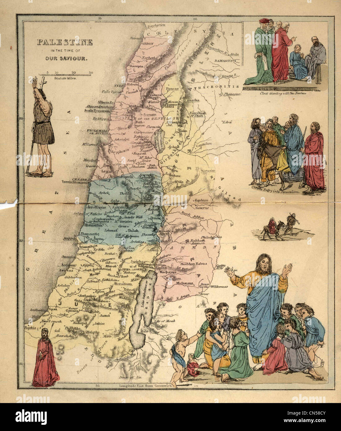 Vecchia mappa Foto Stock