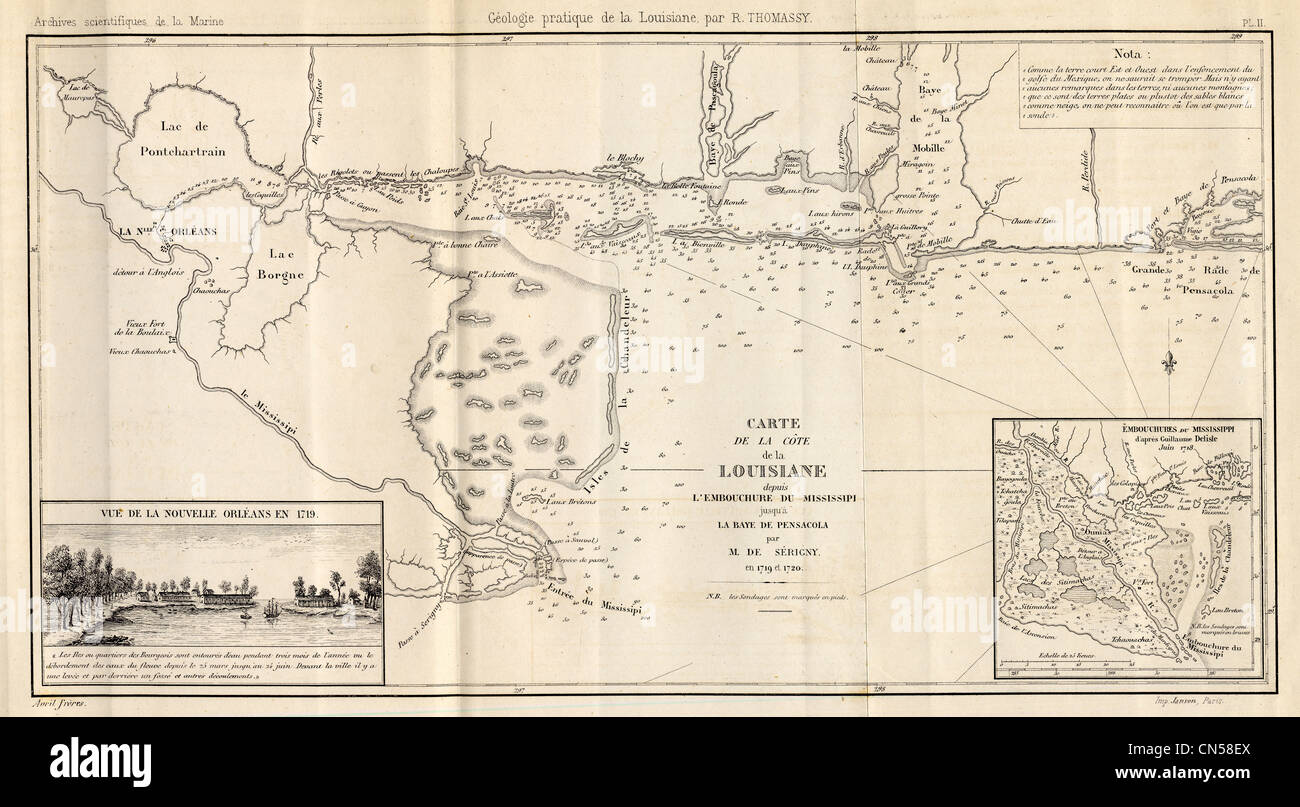 Vecchia mappa Foto Stock