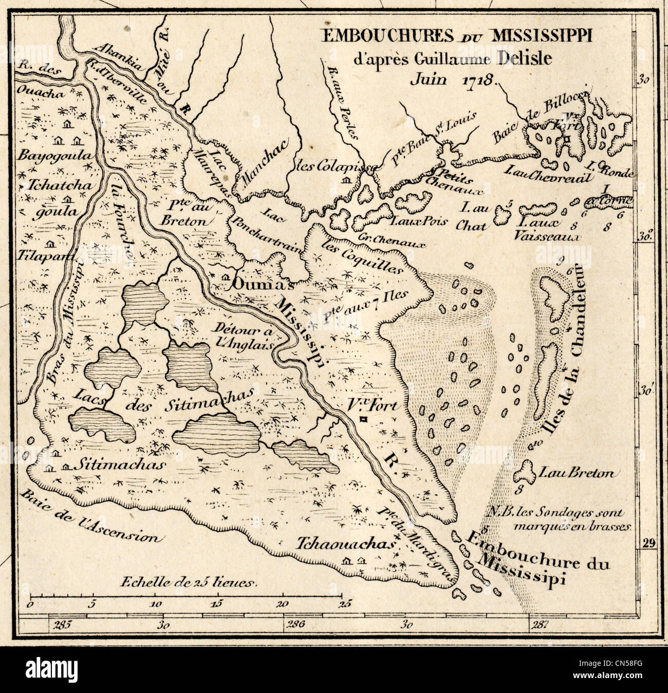 Vecchia mappa Foto Stock