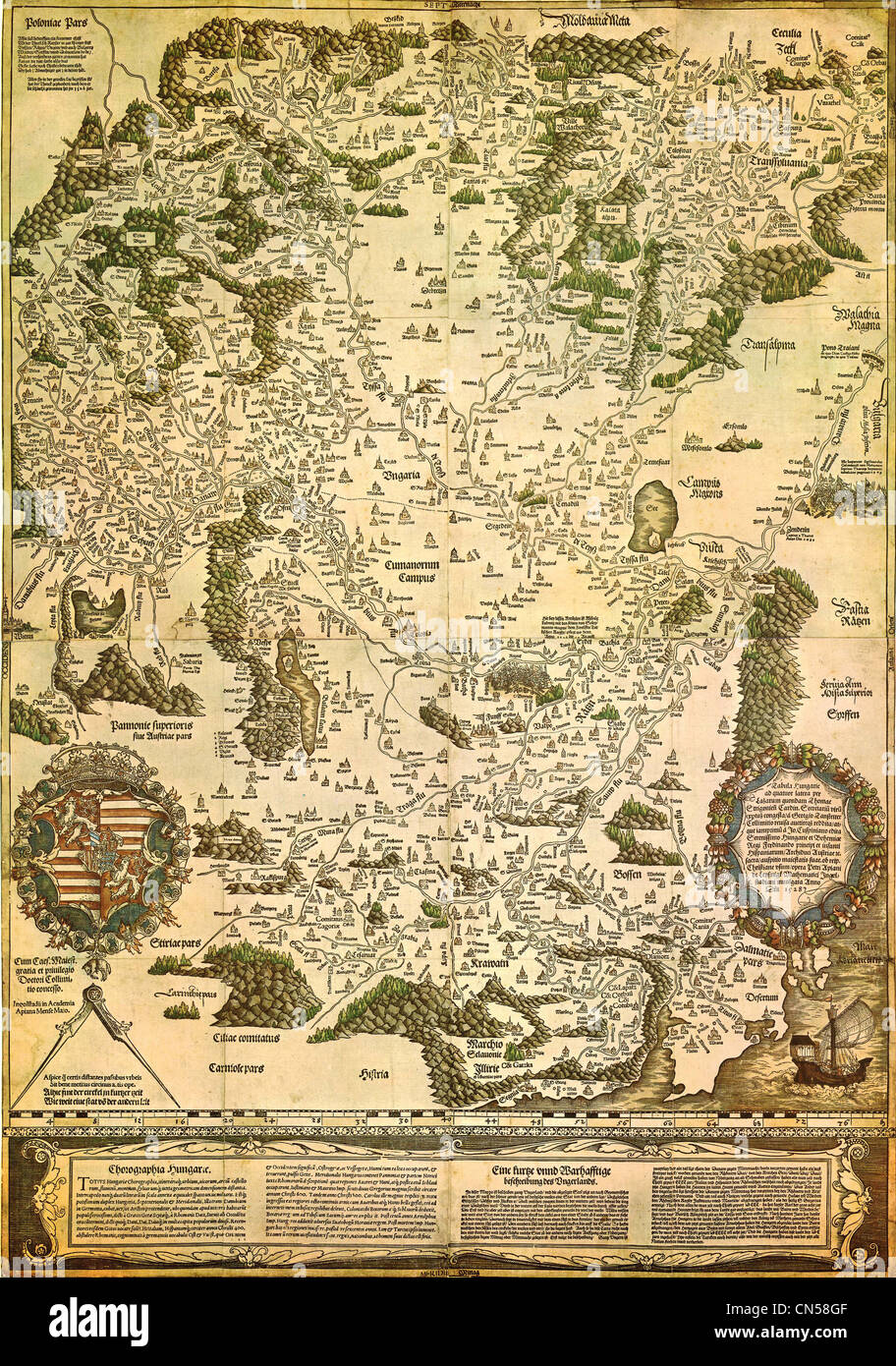 Vecchia mappa Foto Stock