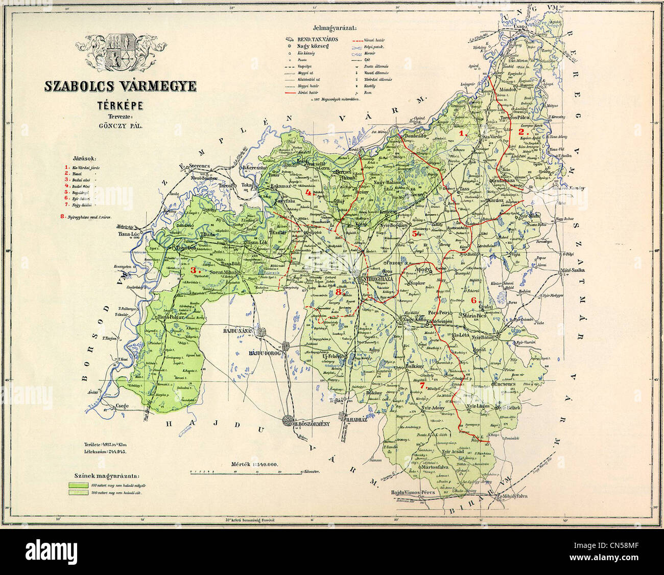 Vecchia mappa Foto Stock