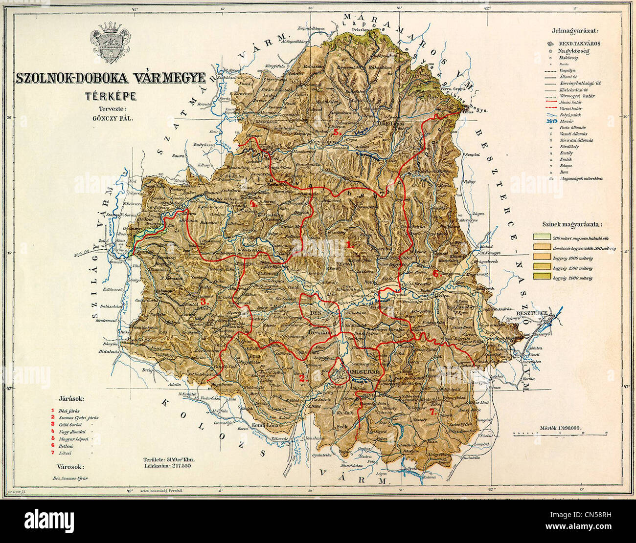 Vecchia mappa Foto Stock