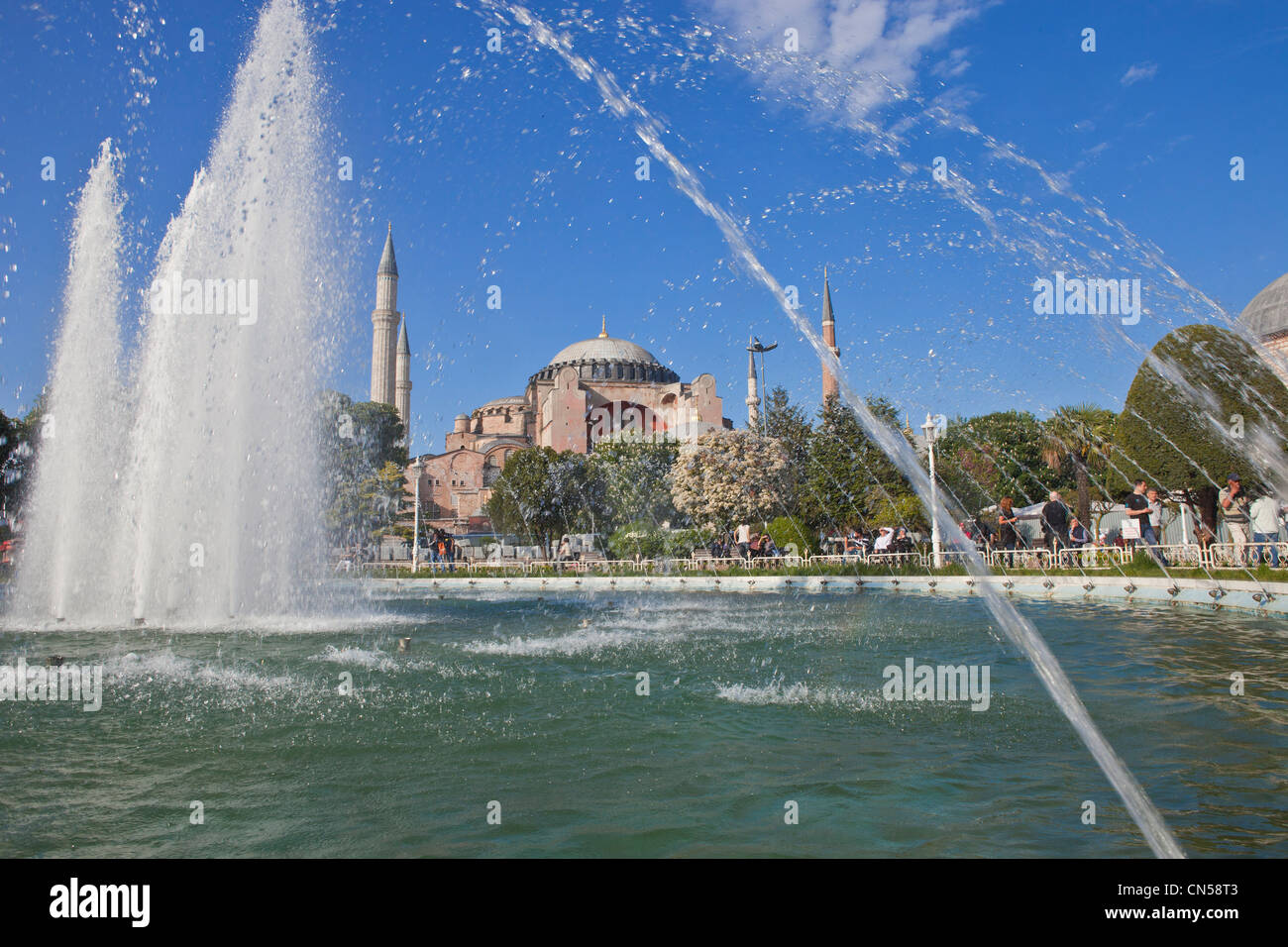 Turchia, Istanbul, centro storico sono classificati come patrimonio mondiale dall' UNESCO, il quartiere di Sultanahmet, Aya Sofya (Hagia Sophia o San Foto Stock