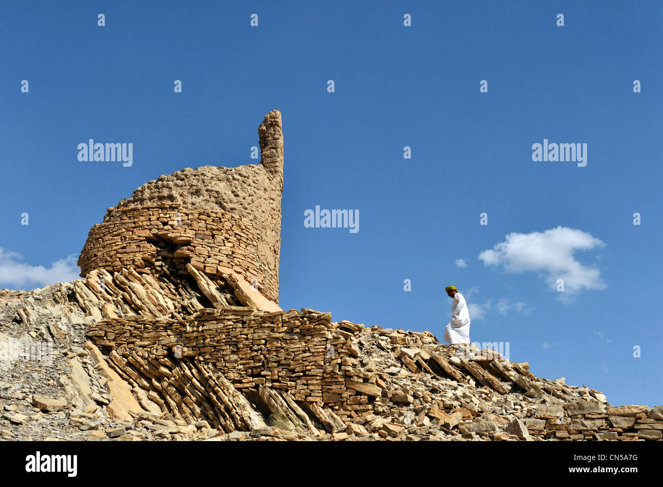 Il sultanato di Oman, Al Dakhiliyah Regione, Western montagne Hajar, Birkat Al Mawz Foto Stock