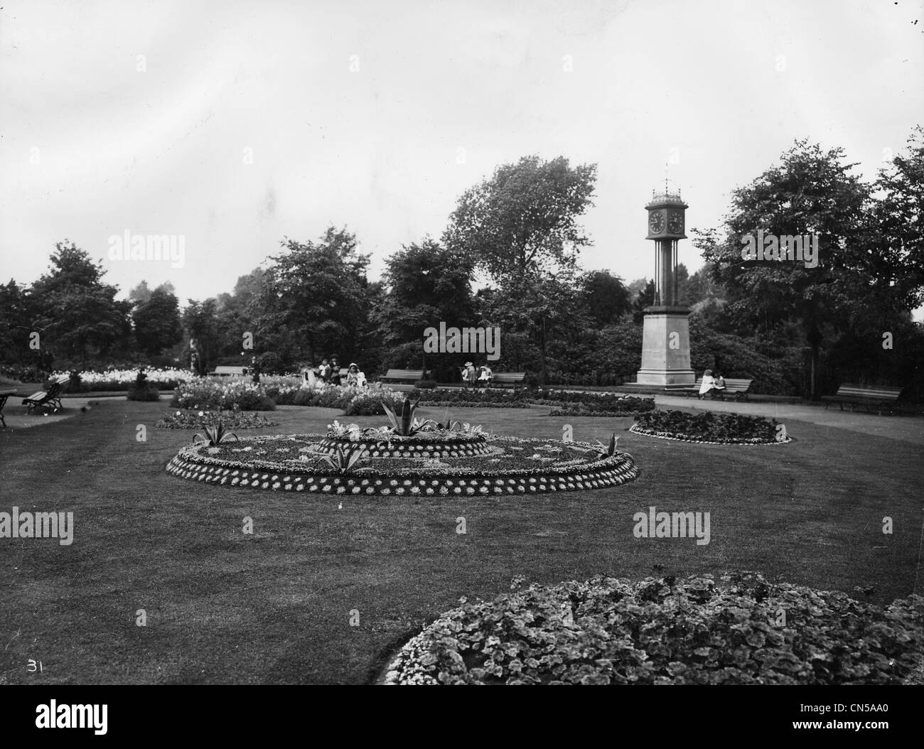 Aiuole ornamentali, West Park, Wolverhampton, c 1890. Foto Stock