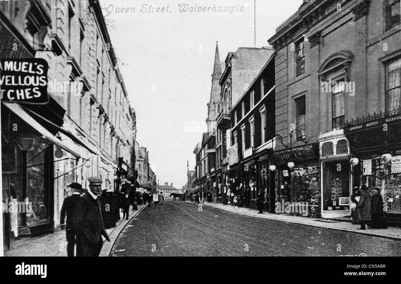 Queen Street, Wolverhampton, fine del XIX secolo. Foto Stock