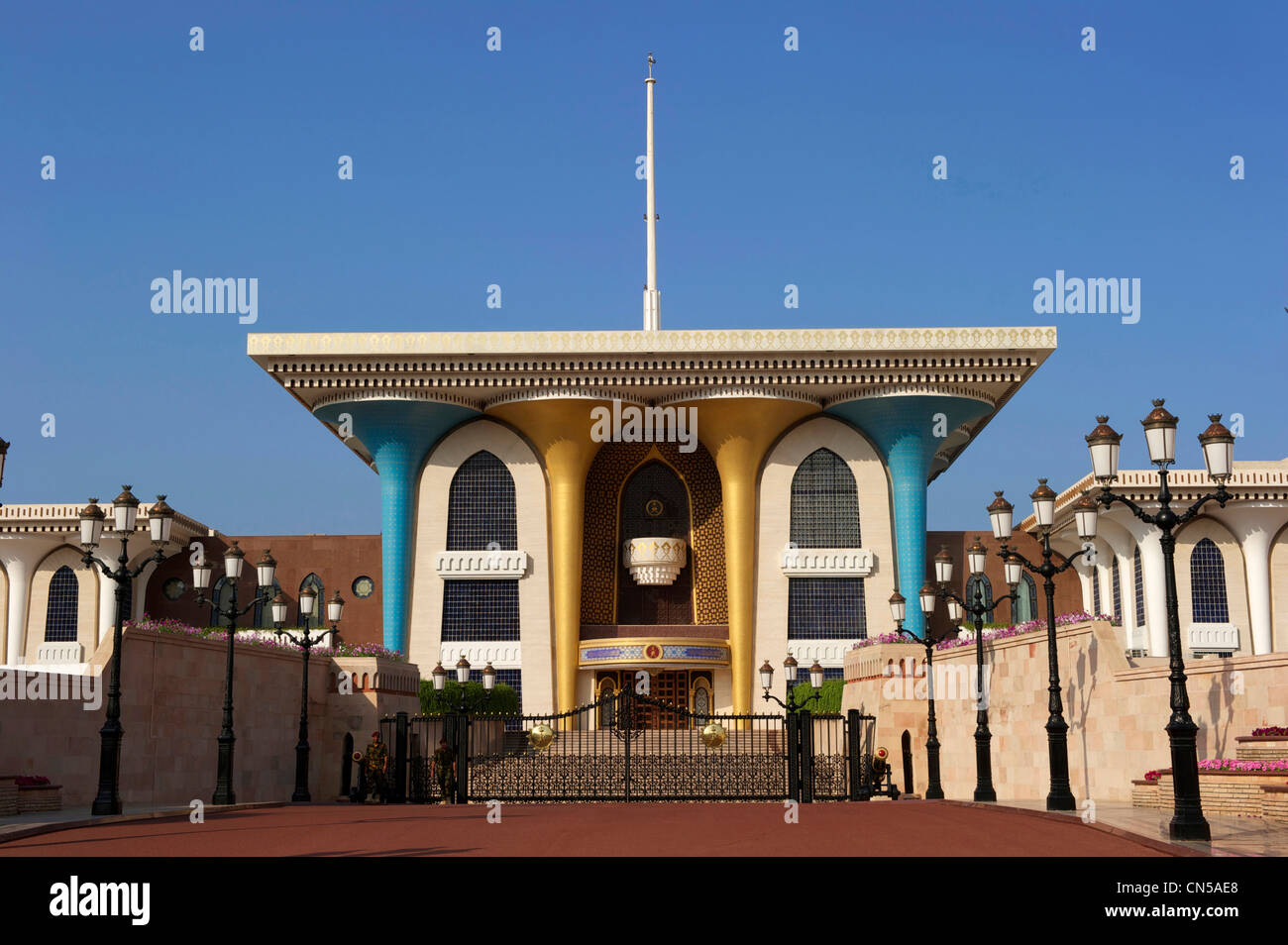 Il sultanato di Oman, Moscato, Al Alam Palace per ricevimenti ufficiali del sultano Qaboos Foto Stock