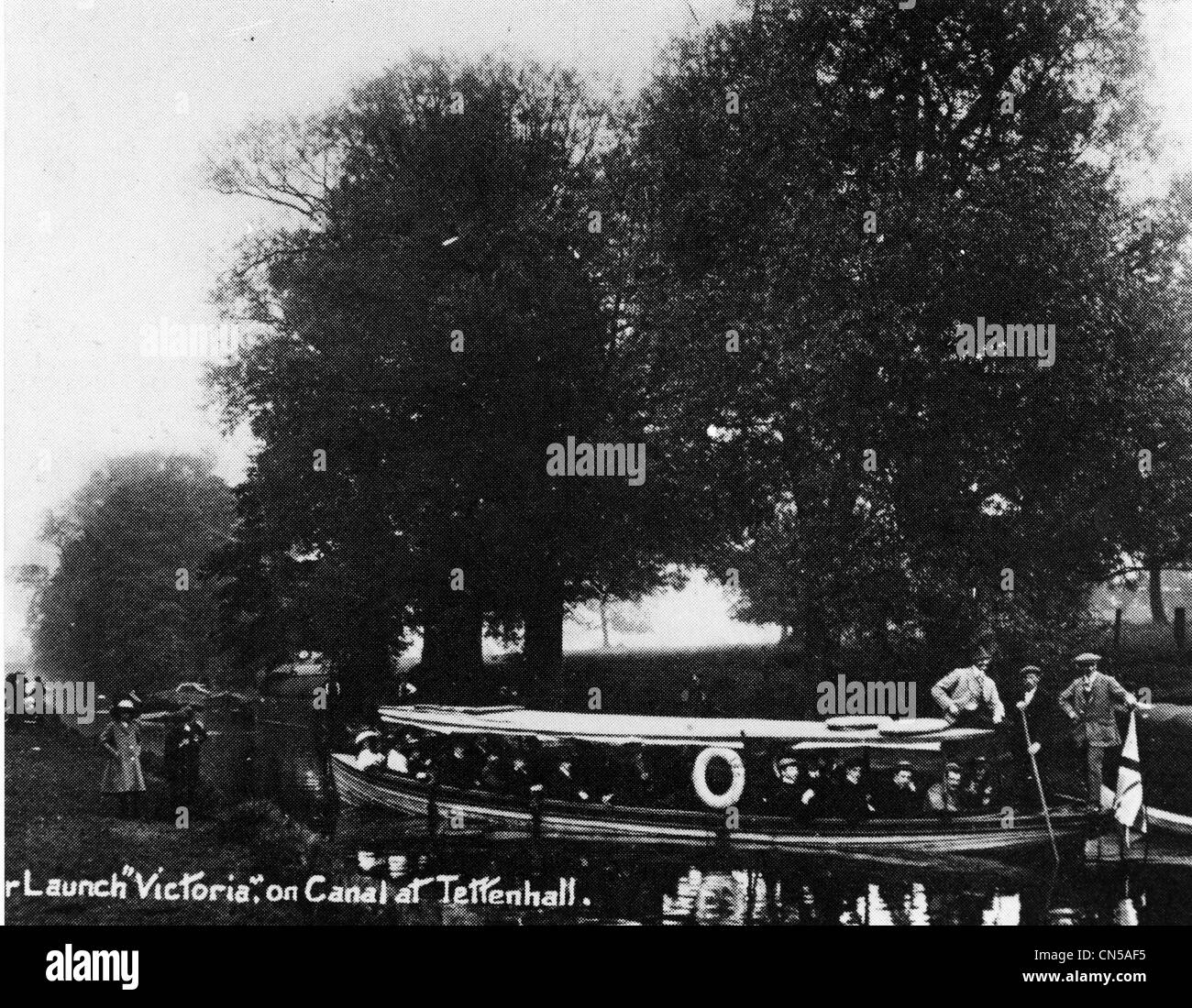 Il lancio di Staffordshire e Worcestershire Canal, Tettenhall, nei primi anni del XX secolo. Foto Stock