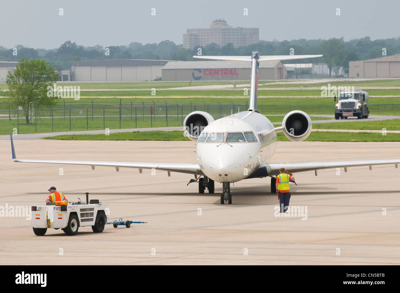 Collegamenti a triangolo volo a Little Rock National Airport, Arkansas Foto Stock