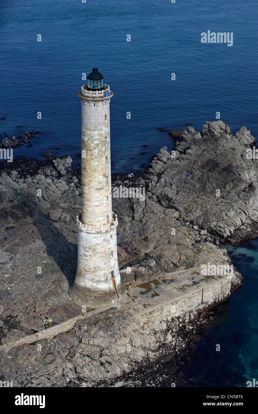 Francia, Cotes d'Armor, Heaux de Brehat Faro (vista aerea) Foto Stock