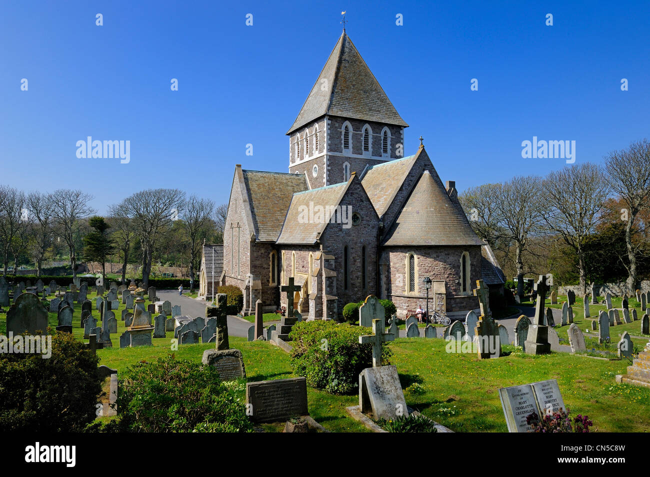 Regno Unito, Isole del Canale, Alderney, St Anne's chiesa Foto Stock