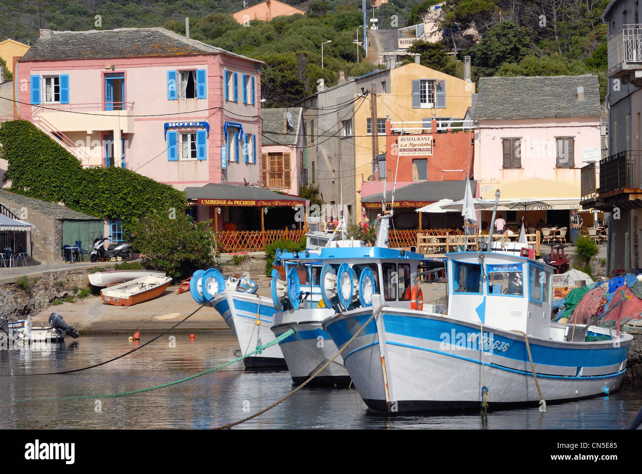 Francia, Haute Corse, Cap Corse, Centuri, il porto, conosciuto fin  dall'antichità come Centurinon, Centuri è il più grande porto di pesca Foto  stock - Alamy