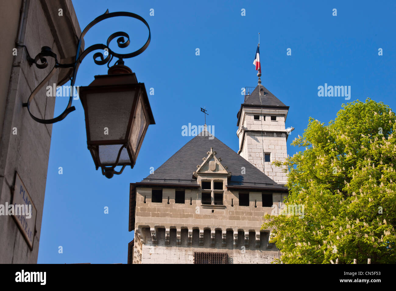 Francia, Savoie, Chambery, la città vecchia e il castello dei duchi di Savoia Foto Stock
