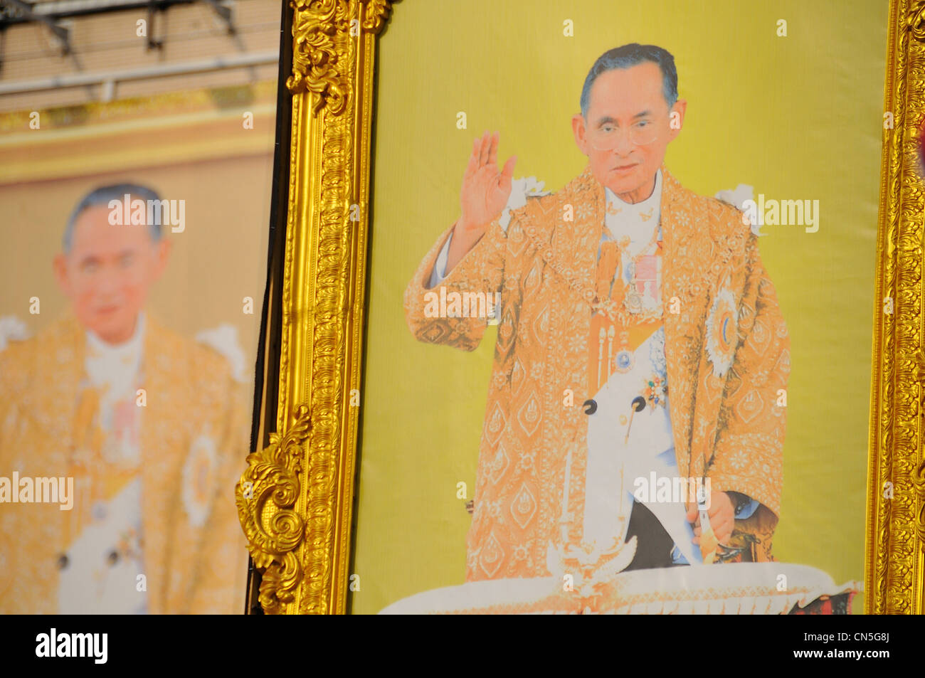 Thailandia, Bangkok, il centro commerciale per lo shopping centre de futuro parco, Portrait du Roi Foto Stock