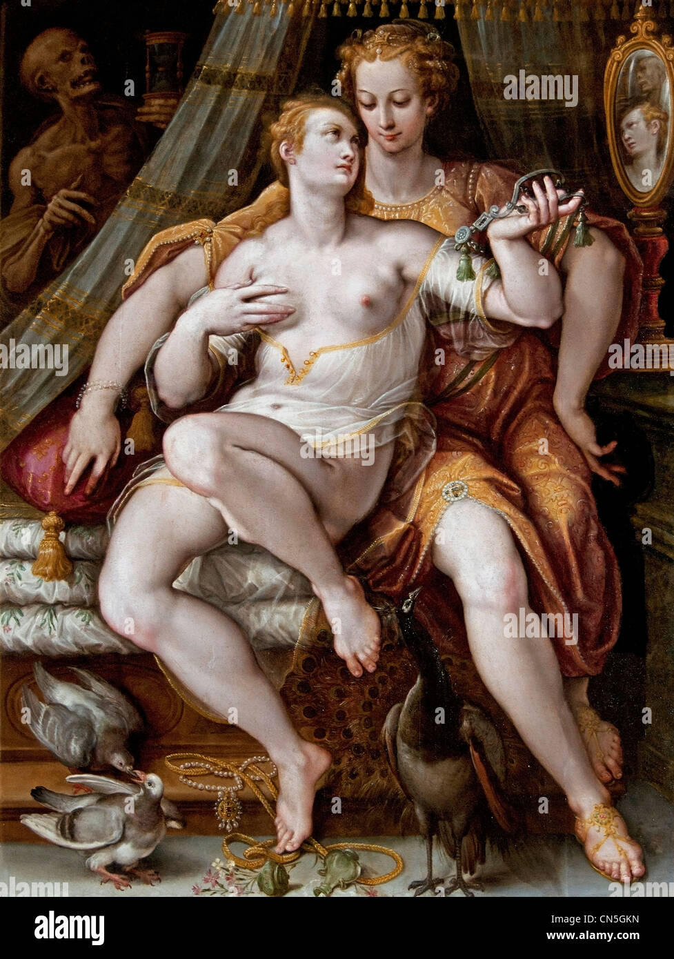 Vanità moderazione modestia morte Jan van der STRAET Bruges 1523 - Firenze 1605 Foto Stock