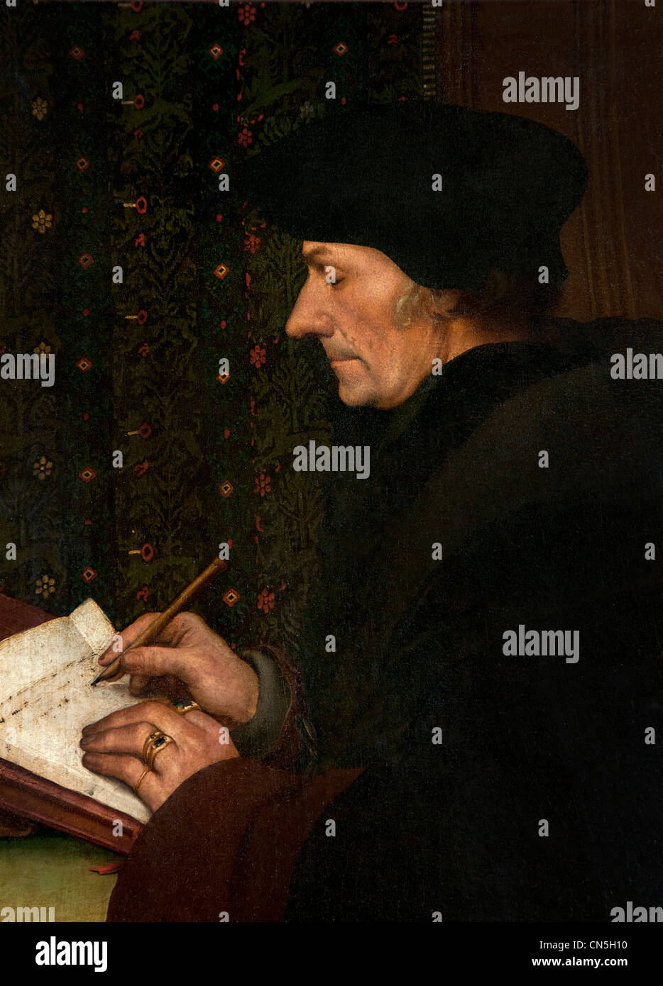 Desiderio di ERASMUS, 1469-1536 umanista olandese studioso rinascimentale Hans Holbein il Giovane 1497-1543 Germania tedesco Foto Stock