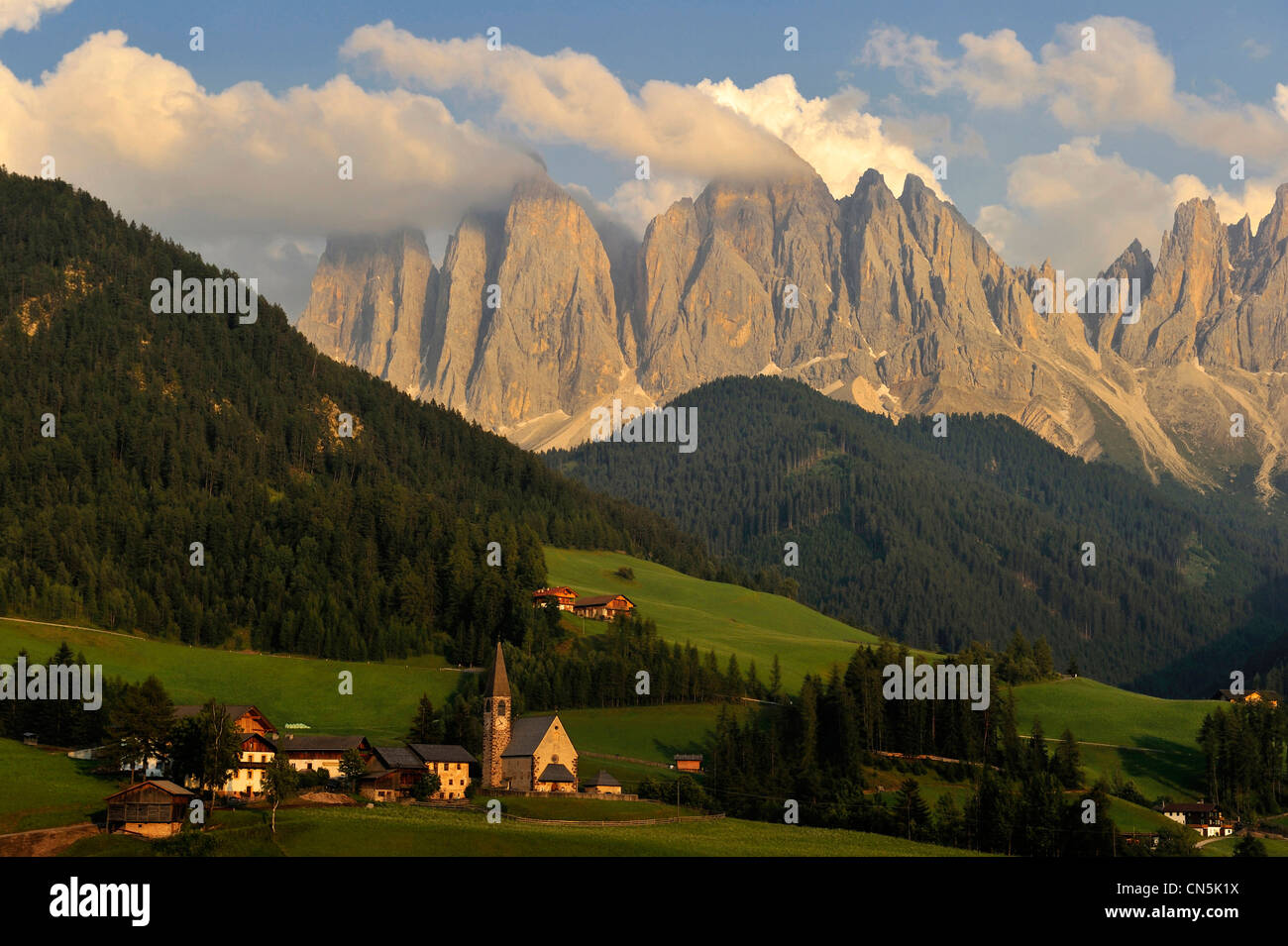 L'Italia, Trentino Alto Adige, provincia autonoma di Bolzano, Dolomiti, Val di Funes, Santa Maddalena, Odle Foto Stock