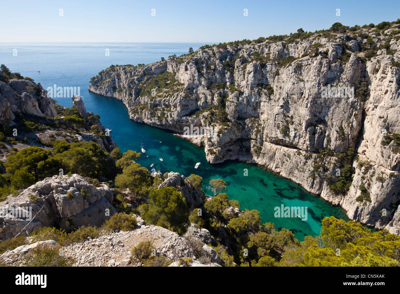 Francia, Bouches du Rhone, Marsiglia, En Vau creek (calanque) Foto Stock