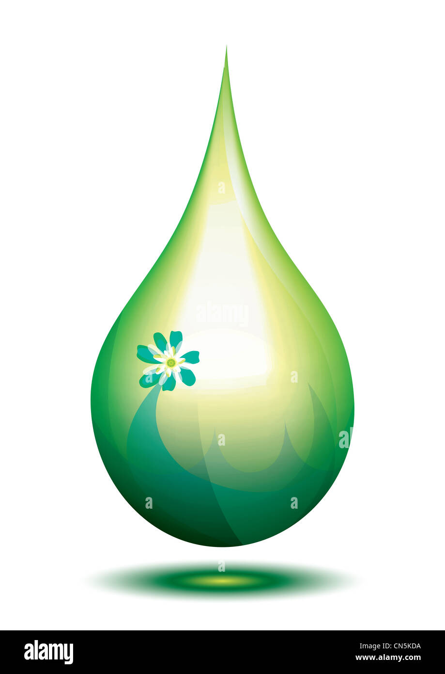 Eco-Green goccia di carburante, illustrazione vettoriale Foto Stock
