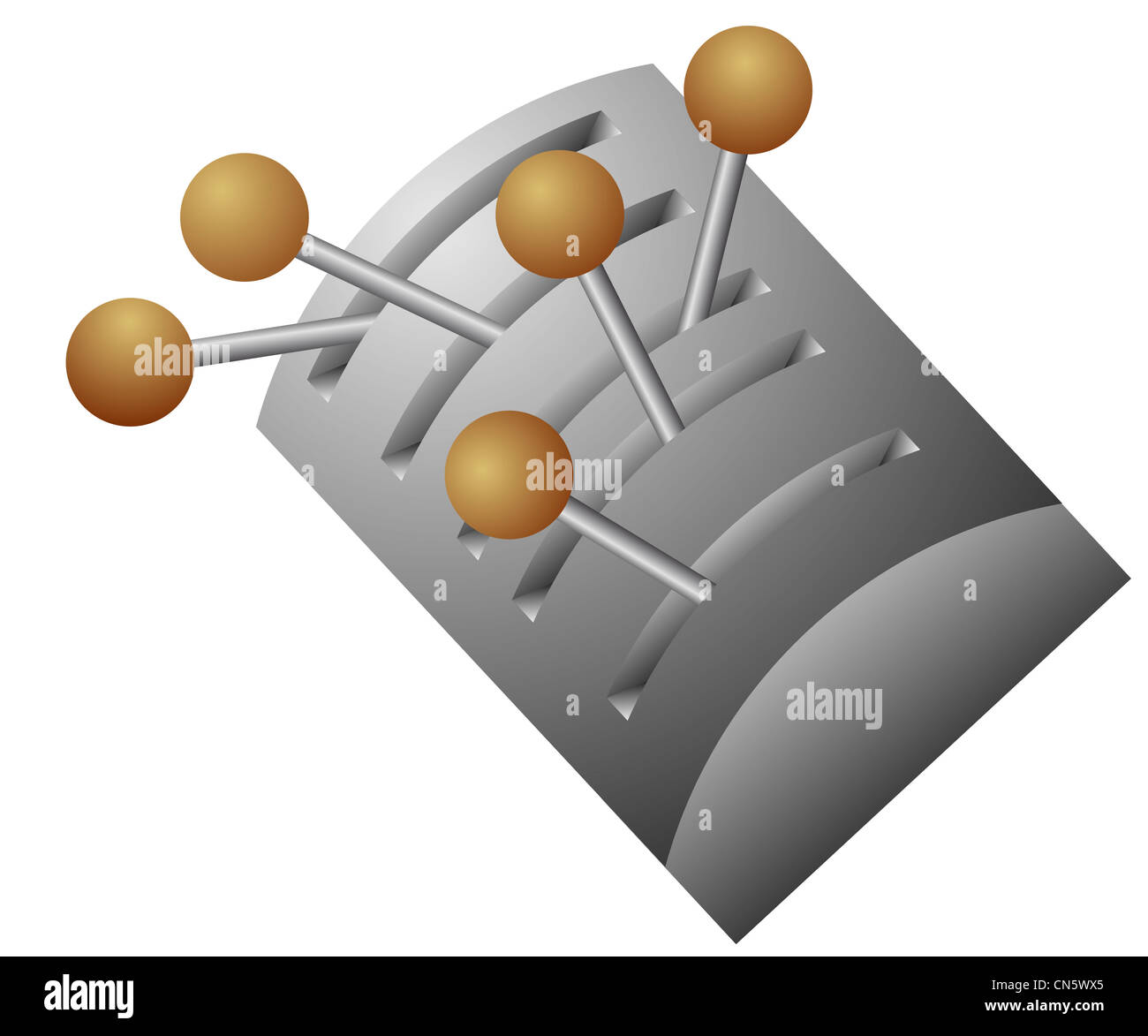 Interruttore a leva - posizione vari Foto Stock
