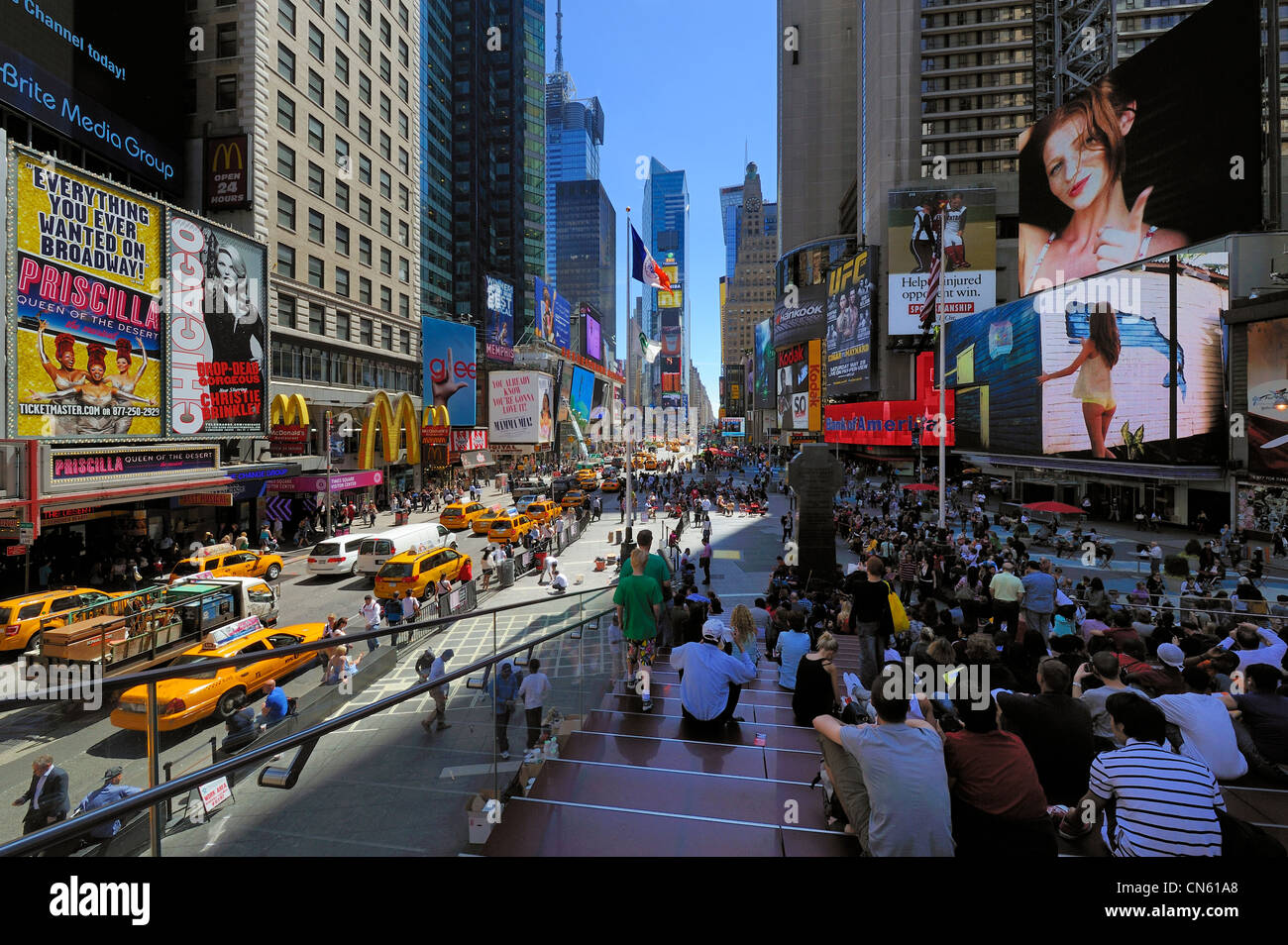 Stati Uniti, New York, Manhattan Midtown, Times Square, scene di strada Foto Stock
