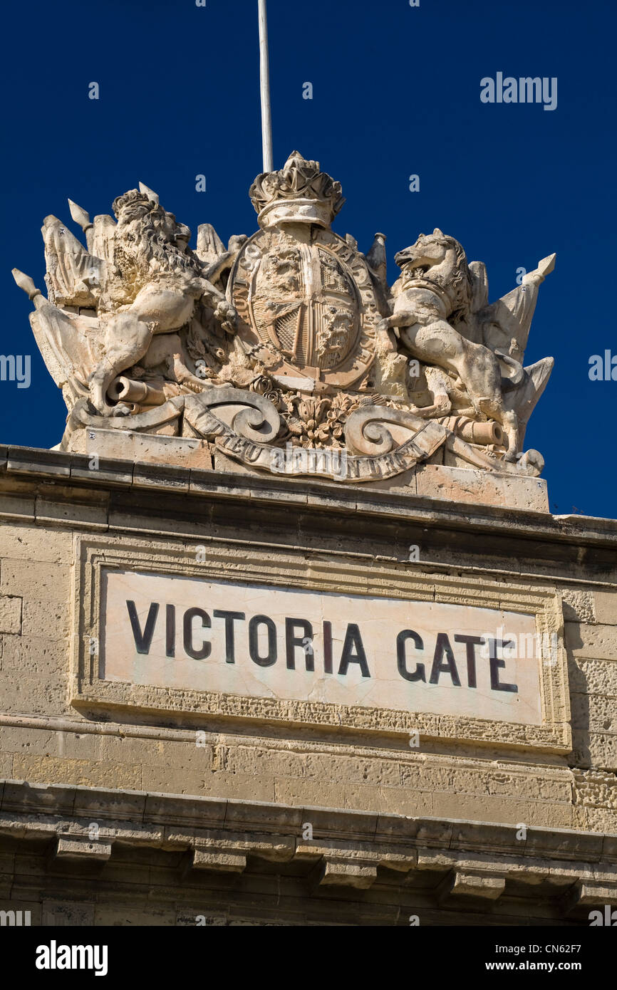 Malta, La Valletta, elencato come Wold Patrimonio dell'UNESCO, Victoria Gate Foto Stock