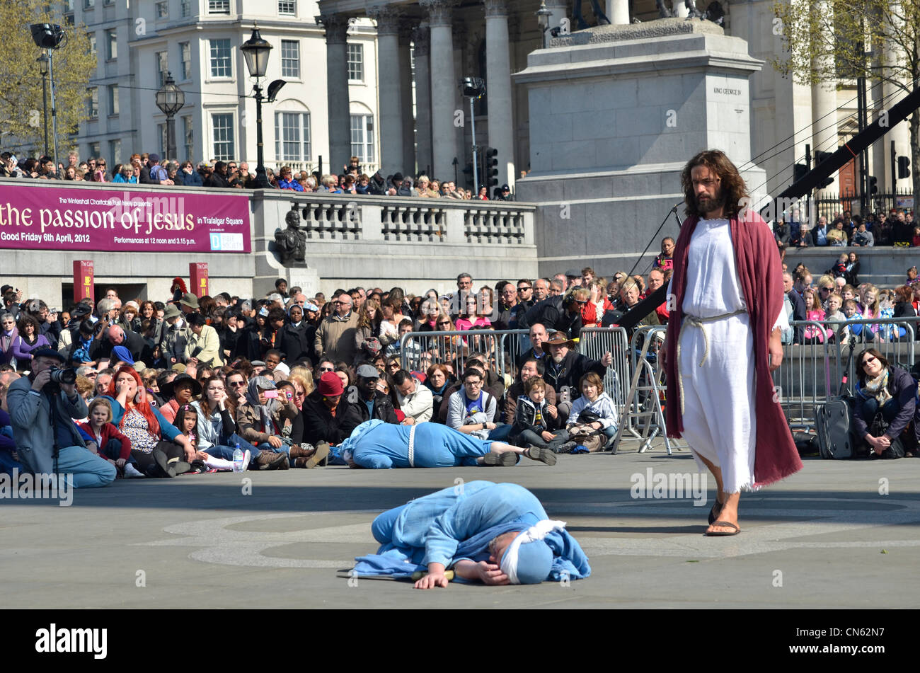 La passione di Gesù - Venerdì Santo, Pasqua, Trafalgar Square , London 2012 Foto Stock