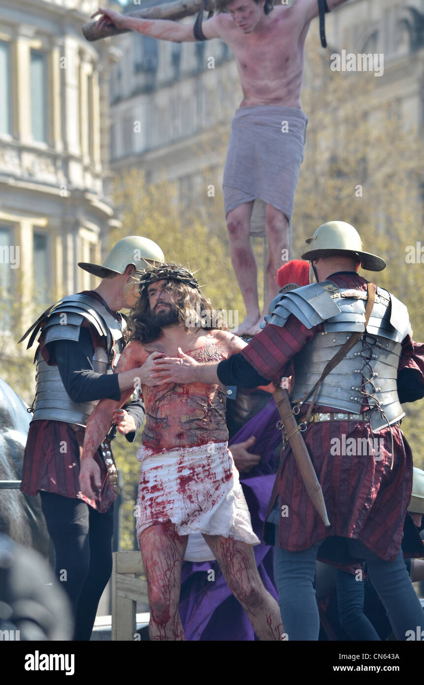 La passione di Gesù - Venerdì Santo, Pasqua, Trafalgar Square , London 2012 Foto Stock