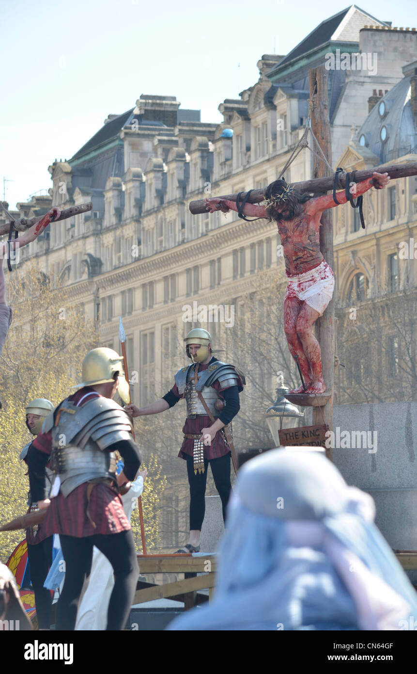 La passione di Gesù - Venerdì Santo, Pasqua, Trafalgar Square , London 2012 Foto Stock