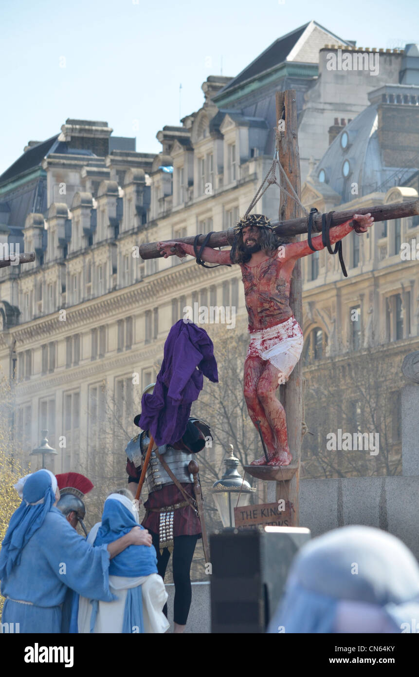 La passione di Gesù - Venerdì Santo, Pasqua, Trafalgar Square , London 2012 Foto Stock