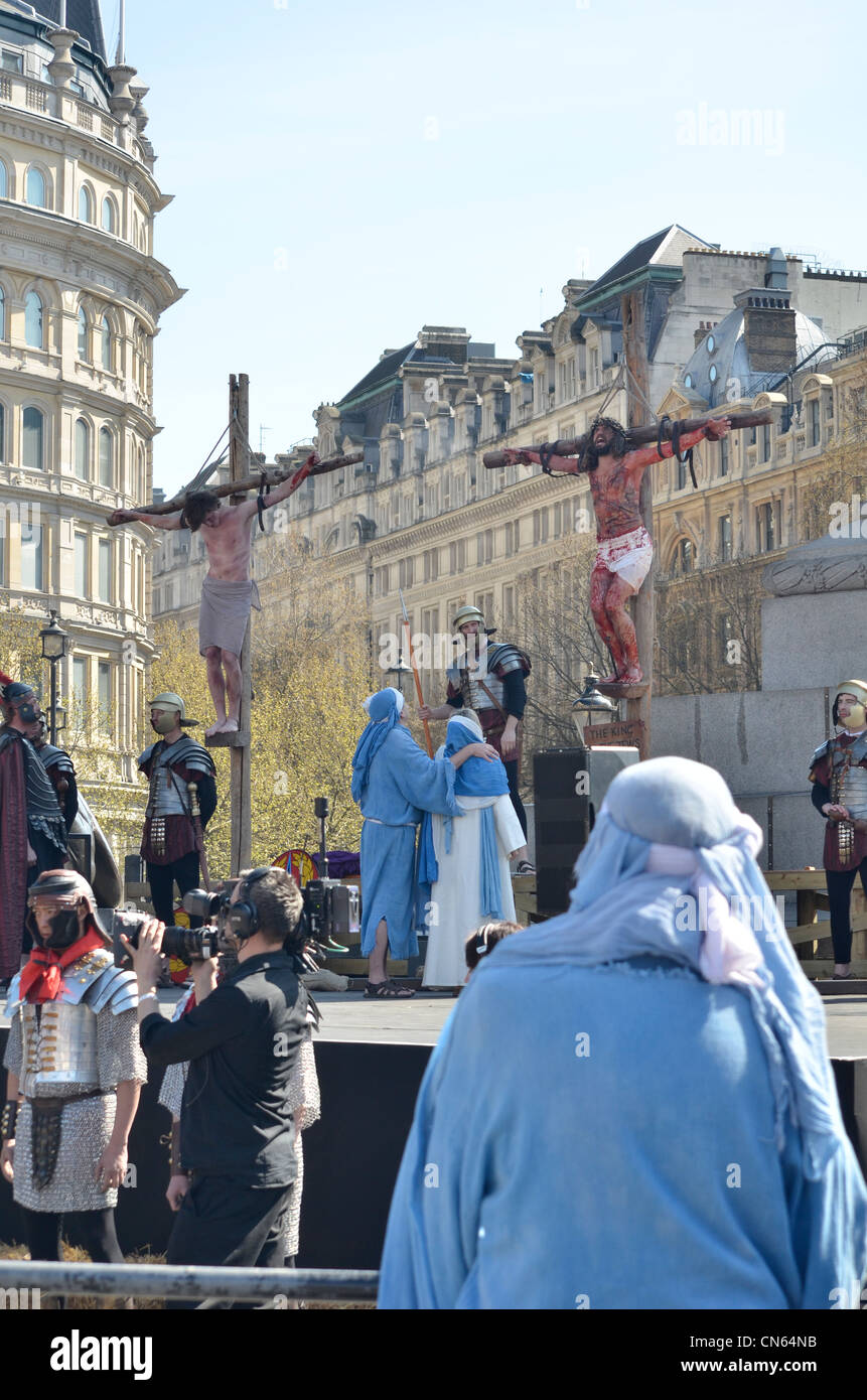 La passione di Gesù - Venerdì Santo, Pasqua, Trafalgar Square , London 2012 Foto Stock