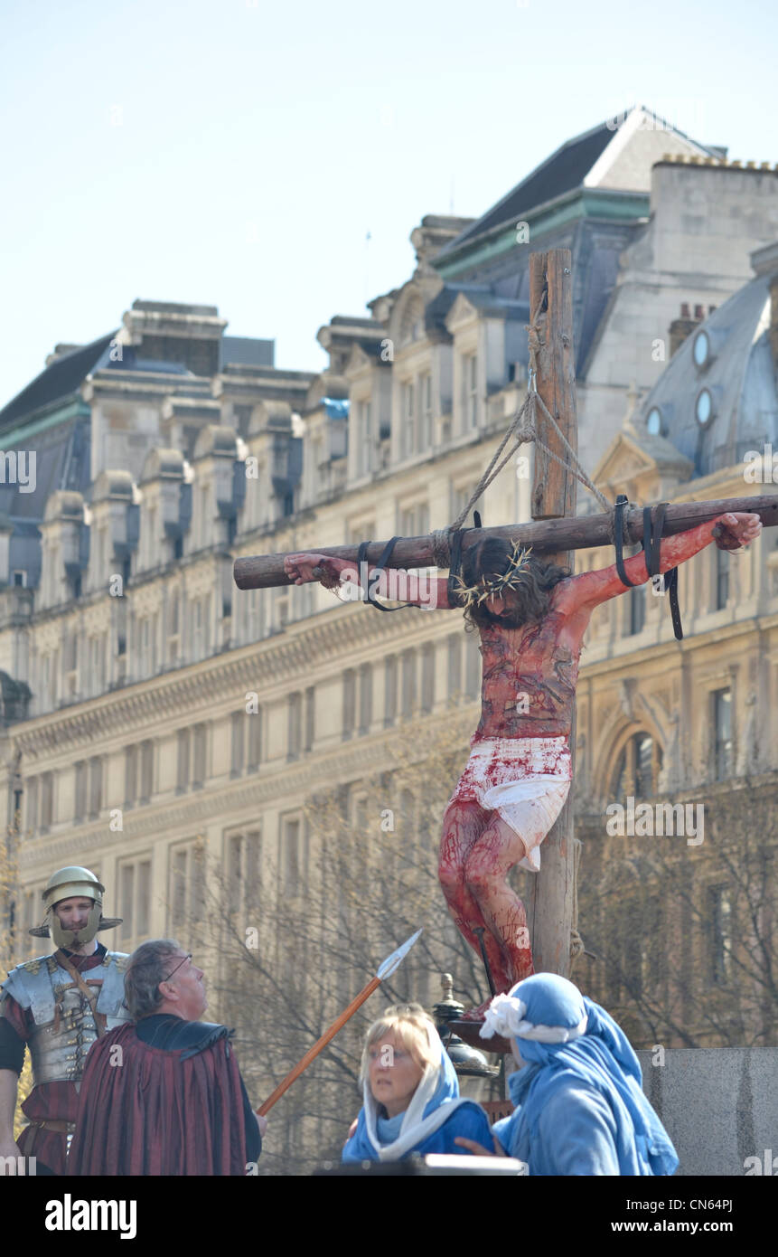 La passione di Gesù - Venerdì Santo, Pasqua, Trafalgar Square , London 2012 Foto Stock