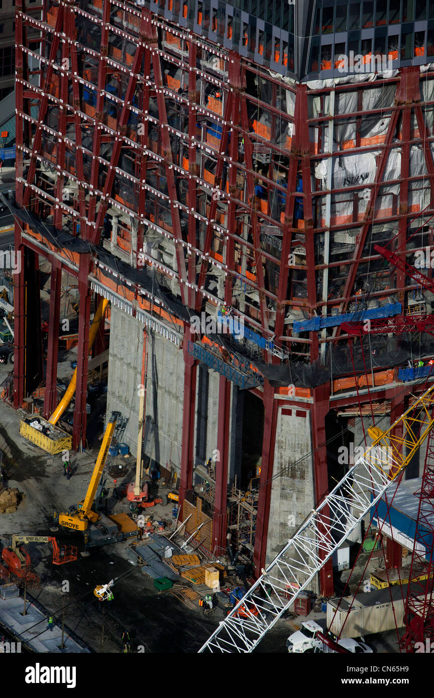 Fotografia aerea World Trade Center sito in costruzione, Manhattan New York City Foto Stock