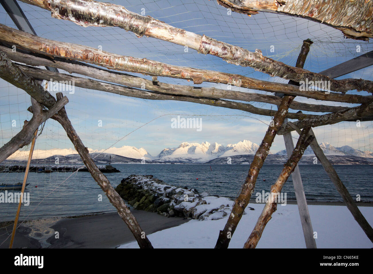 Oldervik ullsfjorden troms in Norvegia Foto Stock