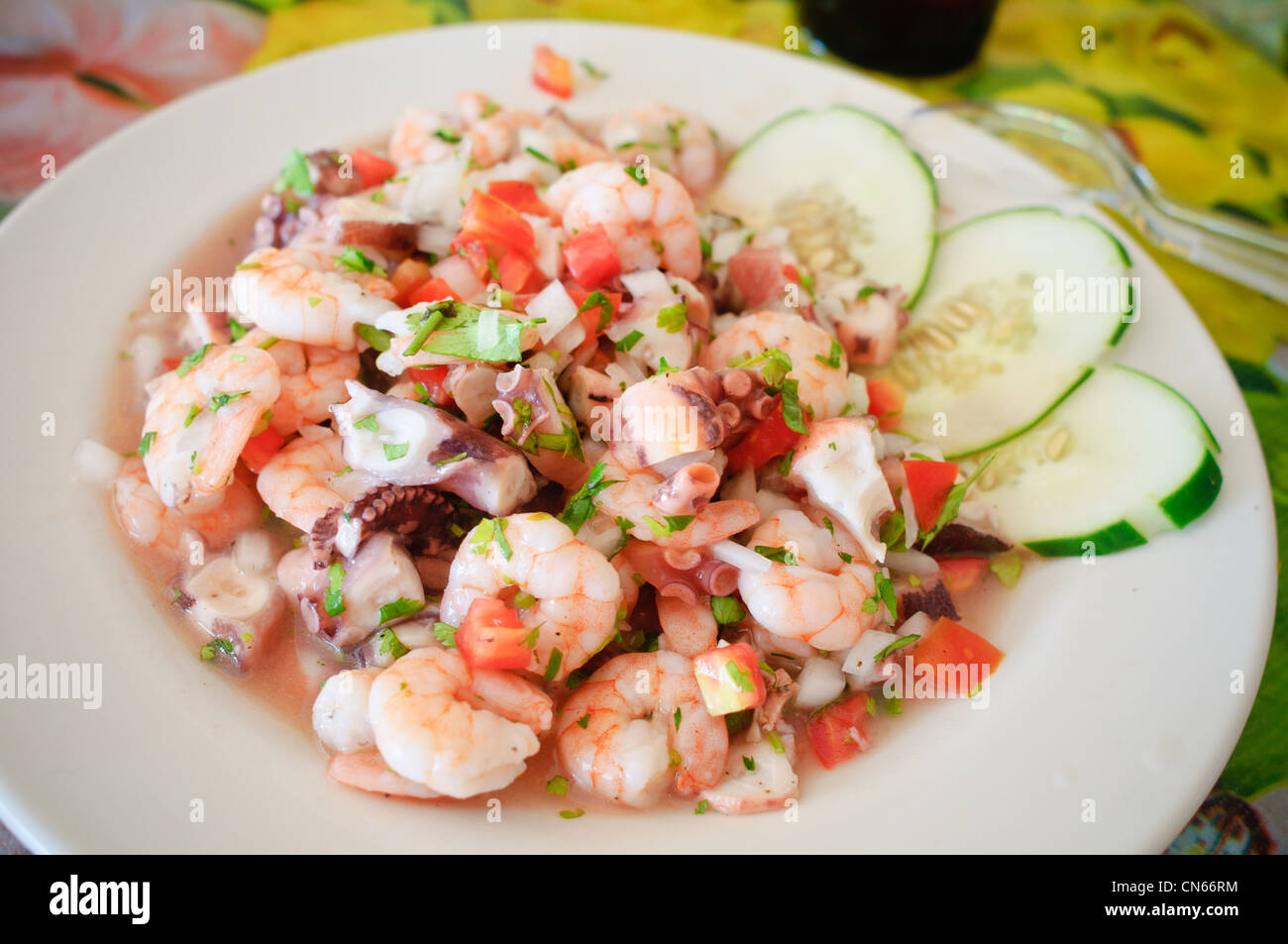 Una piastra di ceviche. Foto Stock